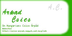 arpad csics business card