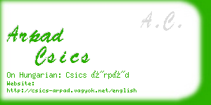 arpad csics business card